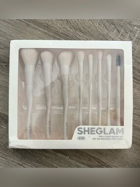 NEW 8 piece Makeup Brush Kit - Rose Gold & White